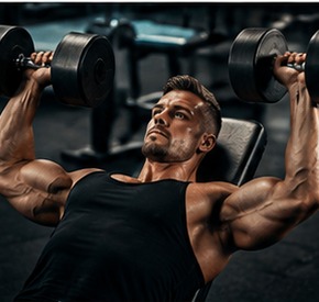 muscle-zone dumbbell press